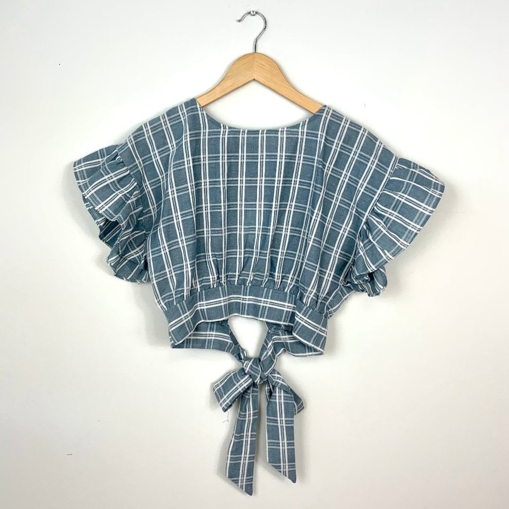 Plaid Ruffle Crop Top